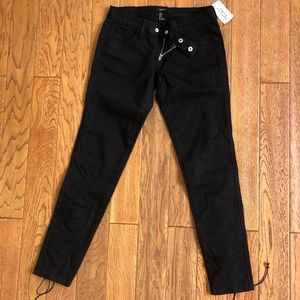 Black Skinny Jeans with Back leg lace up detail